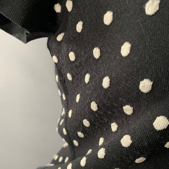 ESCADA Size M Black White Viscose Blend Polka Dot 2 Piece Cardigan Set - Picture 12 of 16